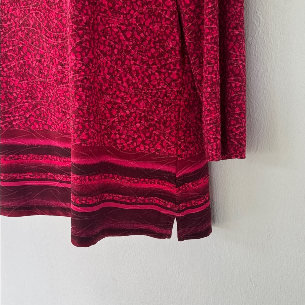 Croft & Barrow red abstract dot print 3/4 sleeve stretch top size petite medium - Picture 10 of 12